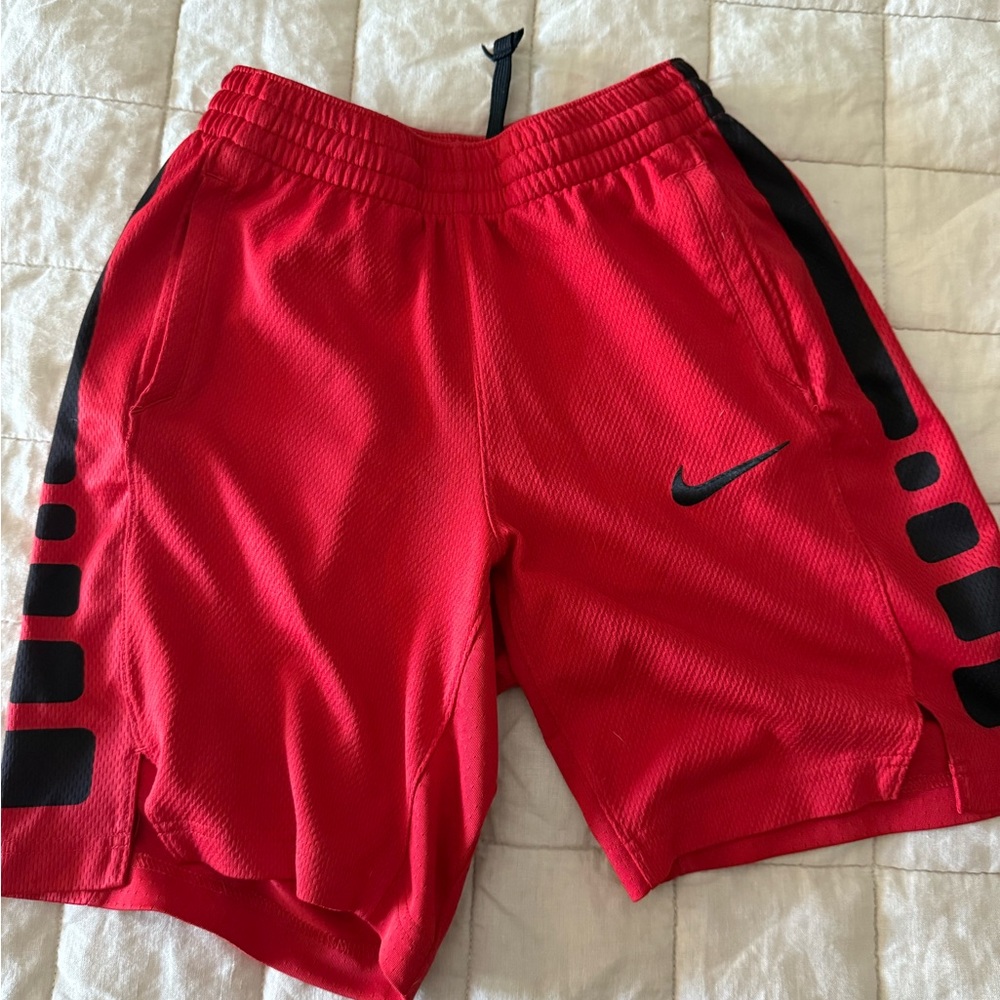 Nike Men's Red and Black Athletic Shorts